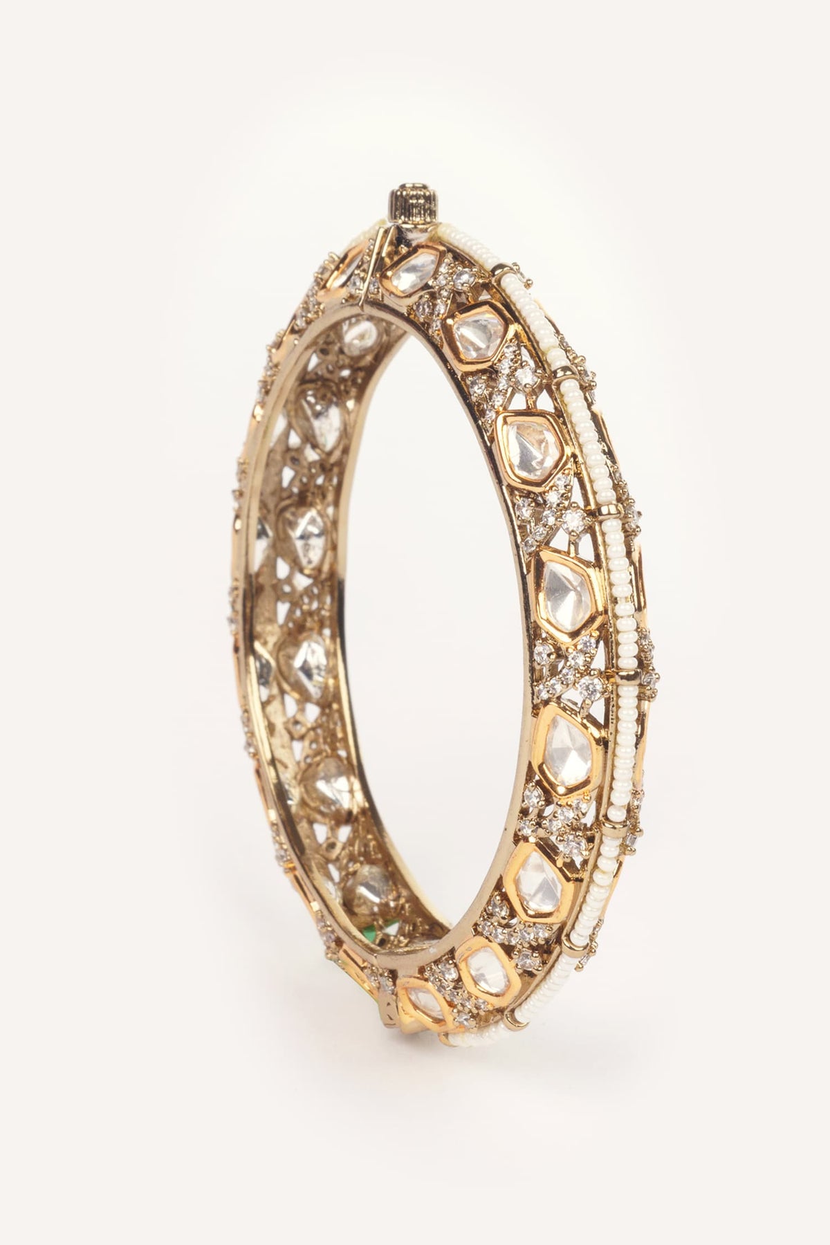 Kundan & Polki Studded Bangles - Set of 2