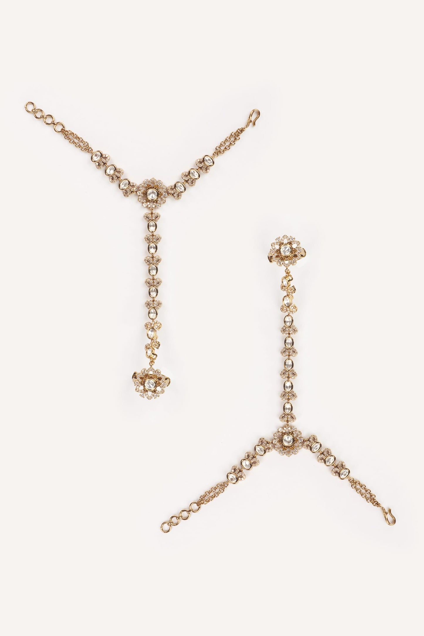 Polki Studded Hathphools - Set of 2