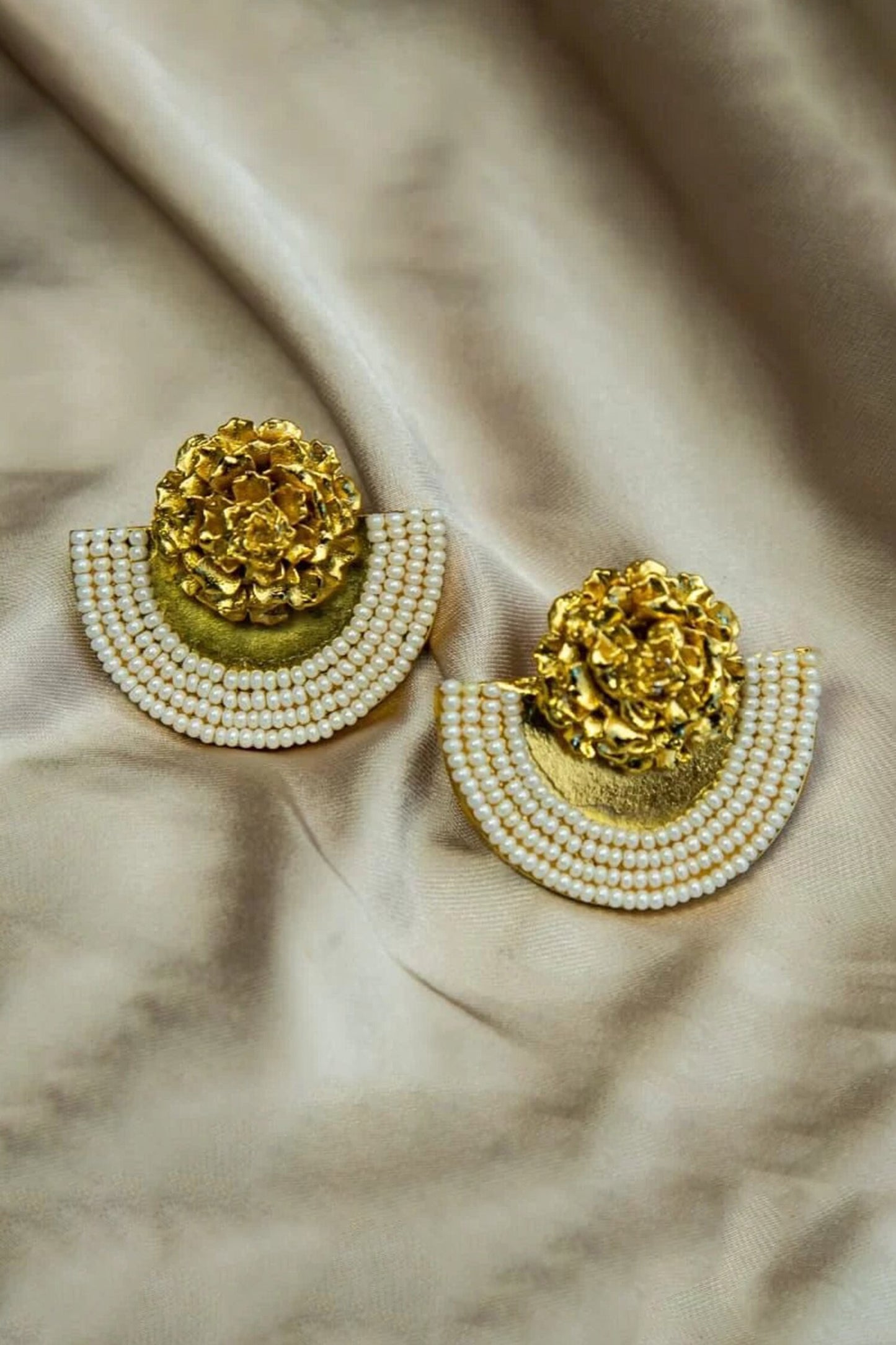 Marigold Gold Plated Stud Earrings