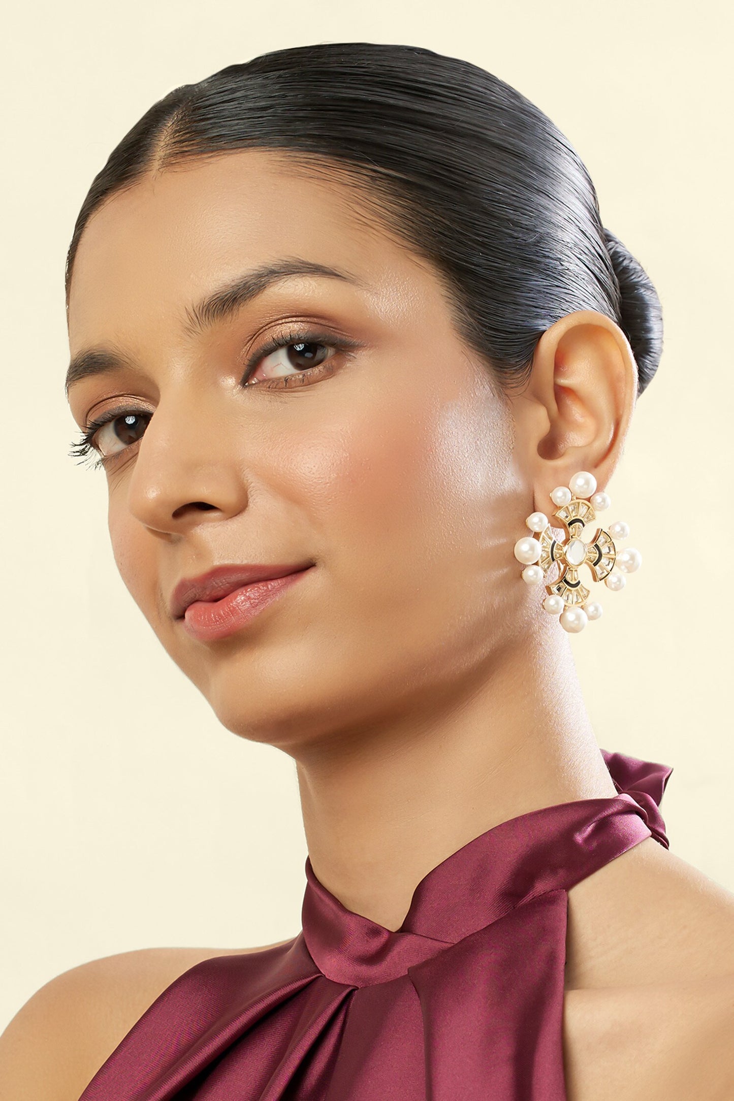 18Kt Gold Plated Sagrado Cross Stud Earrings