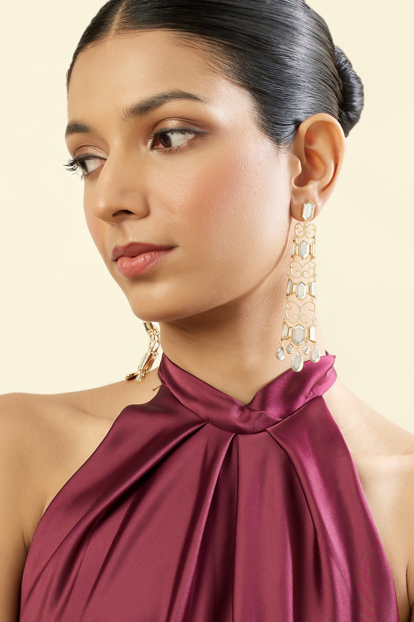 18Kt Gold Plated Vento Statement Dangler Earrings