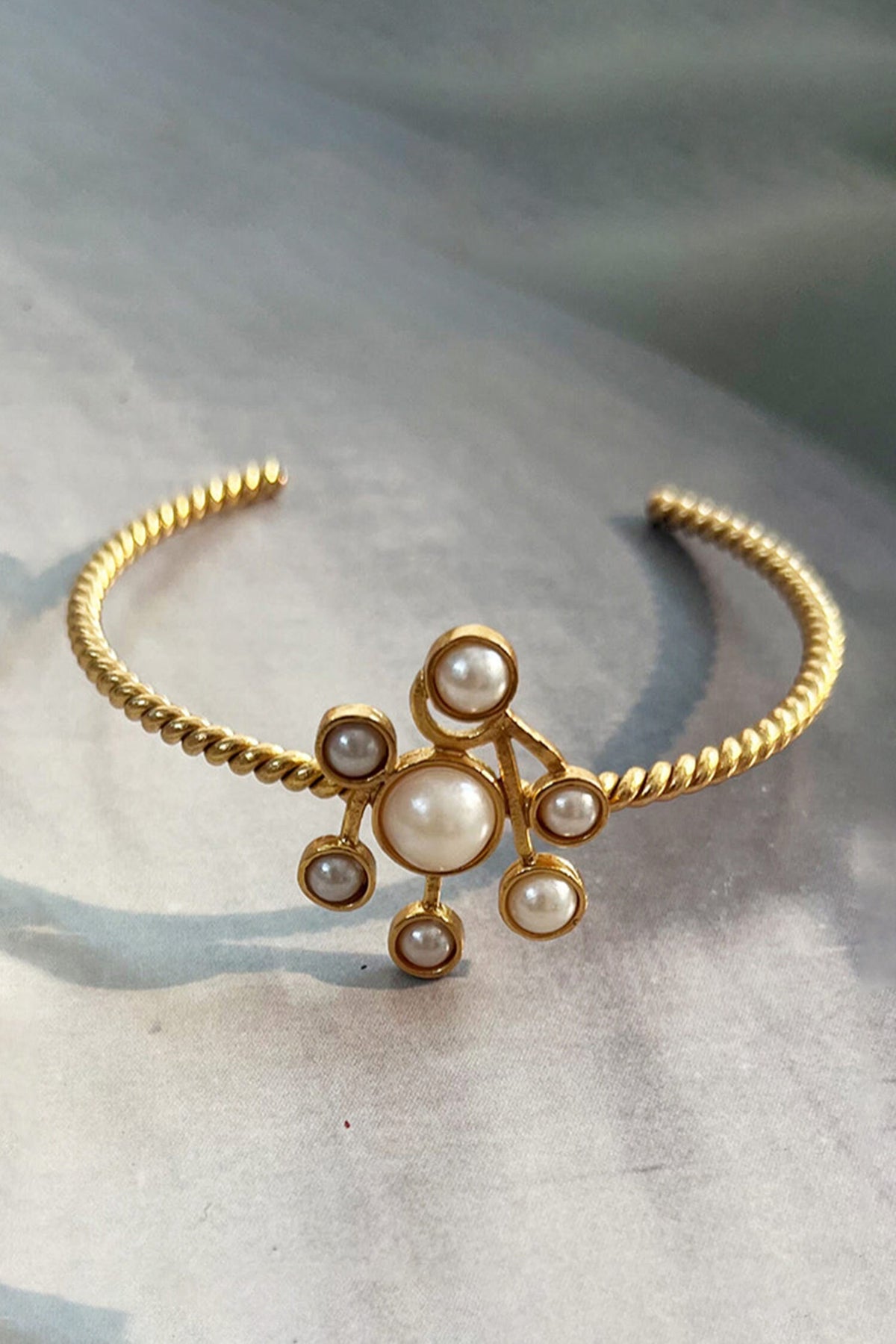 Pearl Cluster Cuff Bracelet