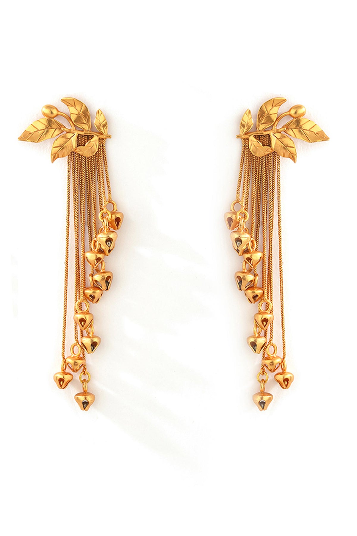 Serrate & Tassel Chain Earrings