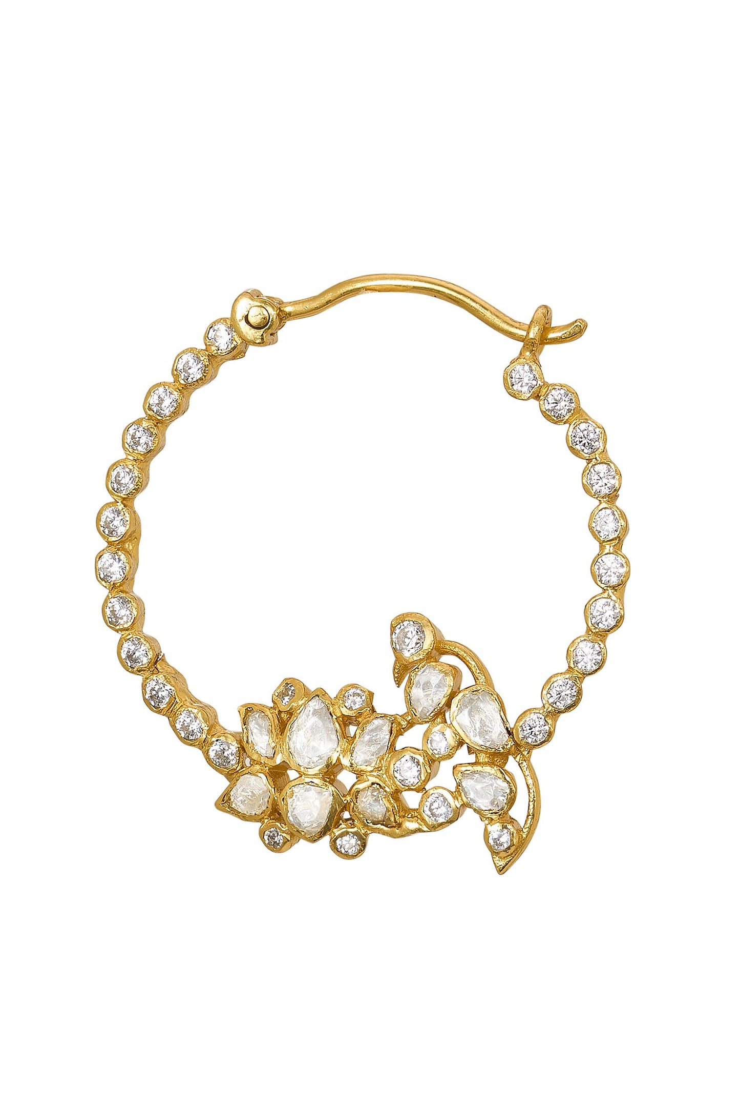 Vasundhra Hoop Nose Ring with Stone Embellishments