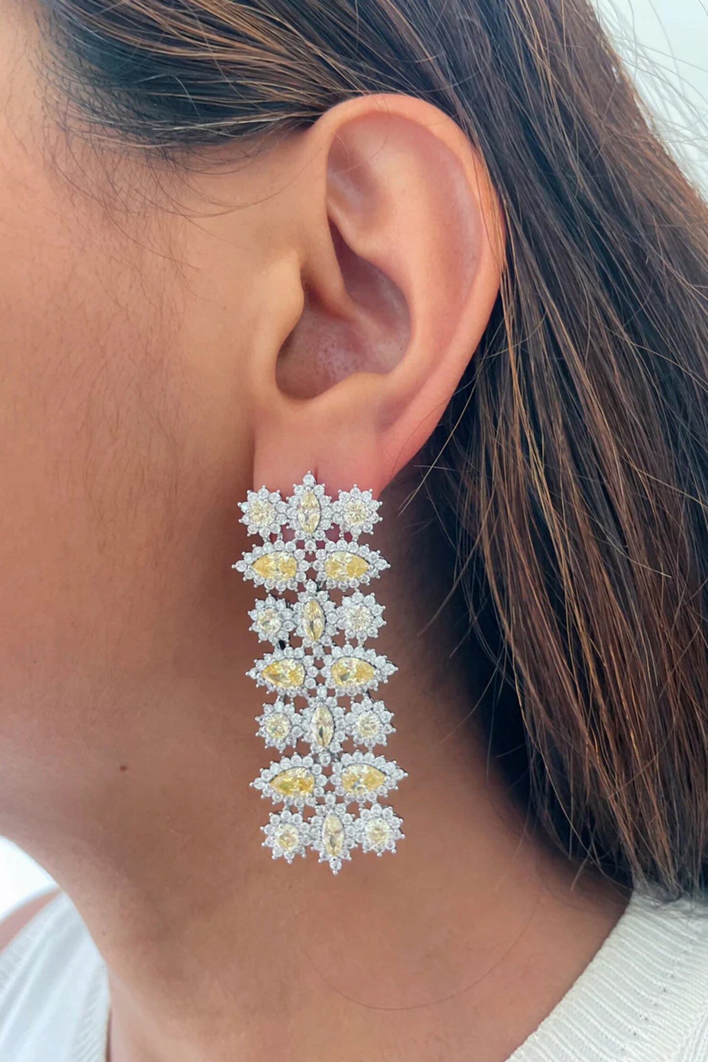 Floral Imitation Diamond Choker Set
