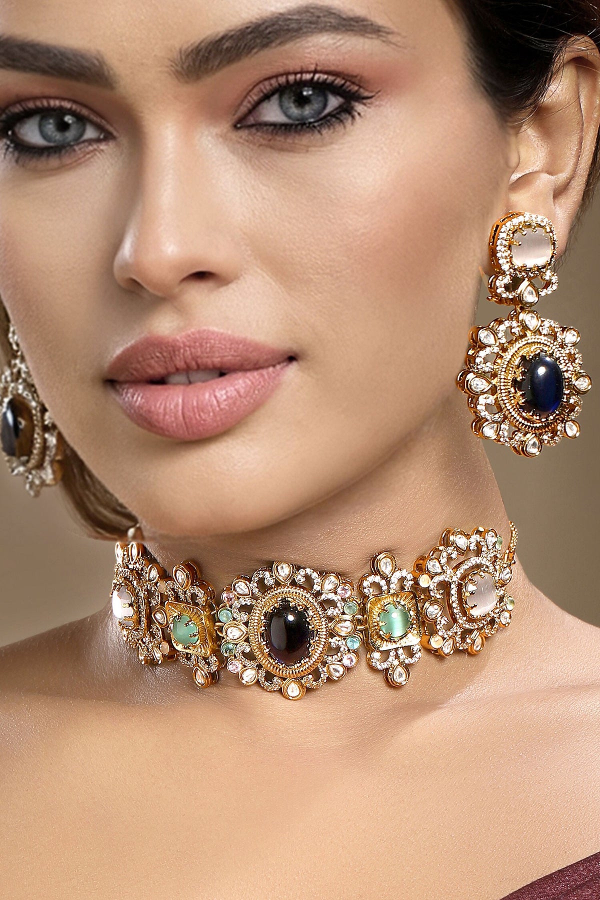 Kundan Polki Necklace Set