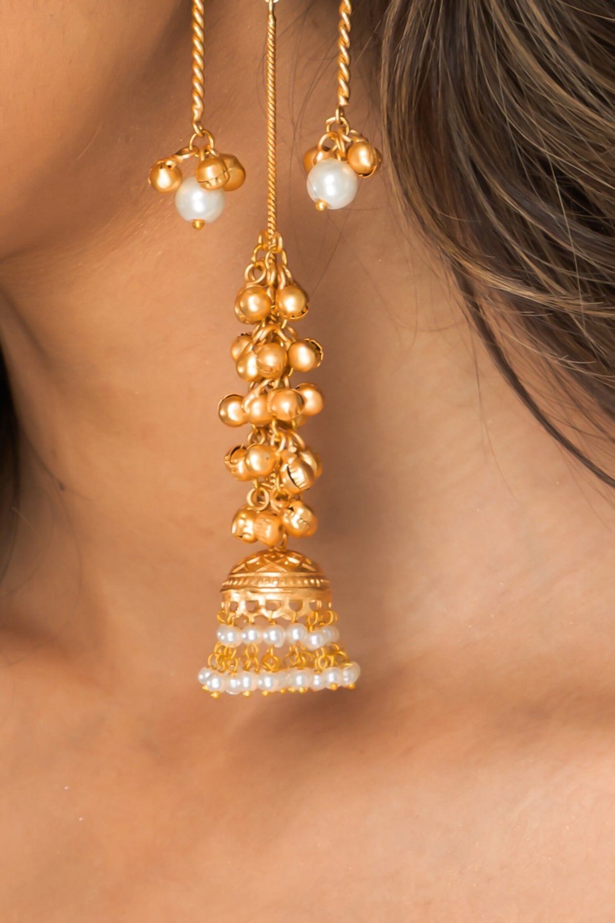 Golden Drop Jhumkas