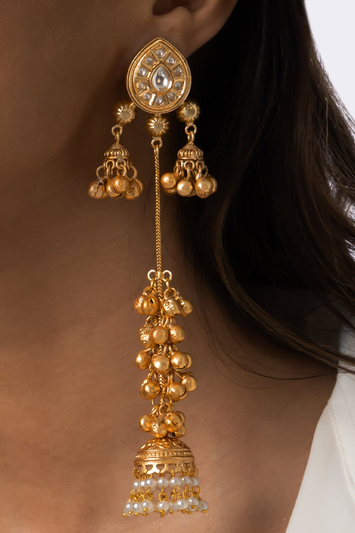 Regal Bead Jhumkas