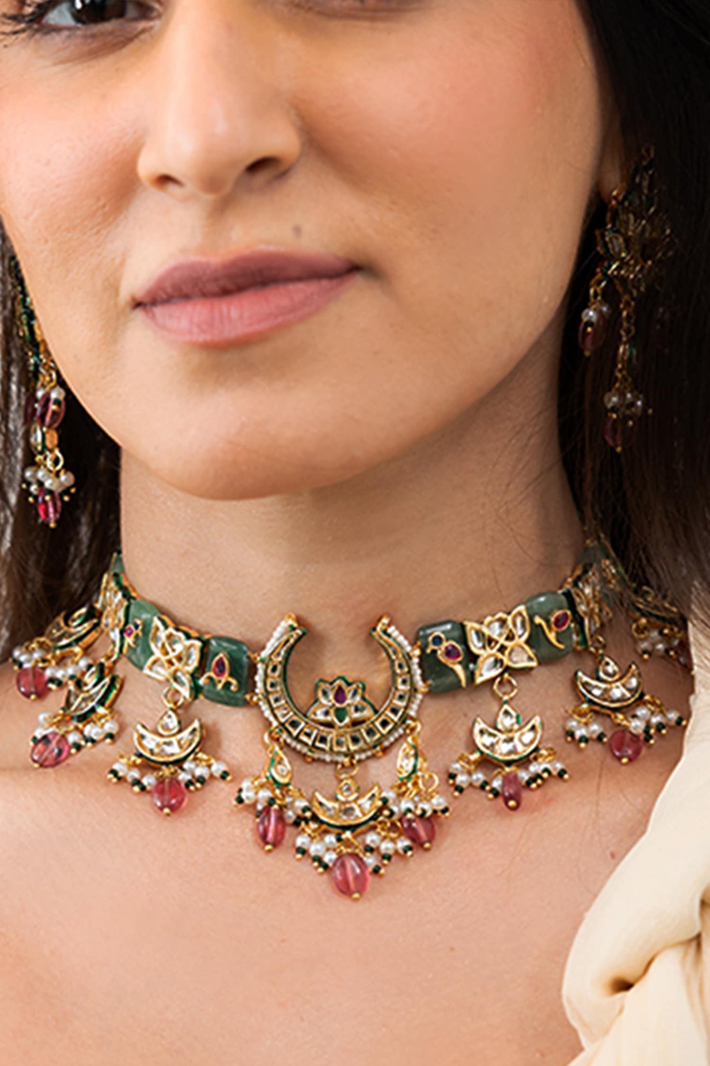 Crescent Multicolour Necklace Set