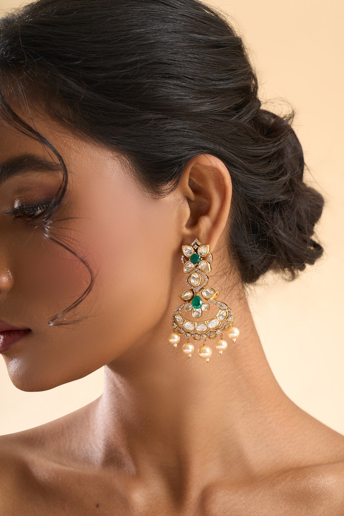 Embellished Dangling Stone Earrings