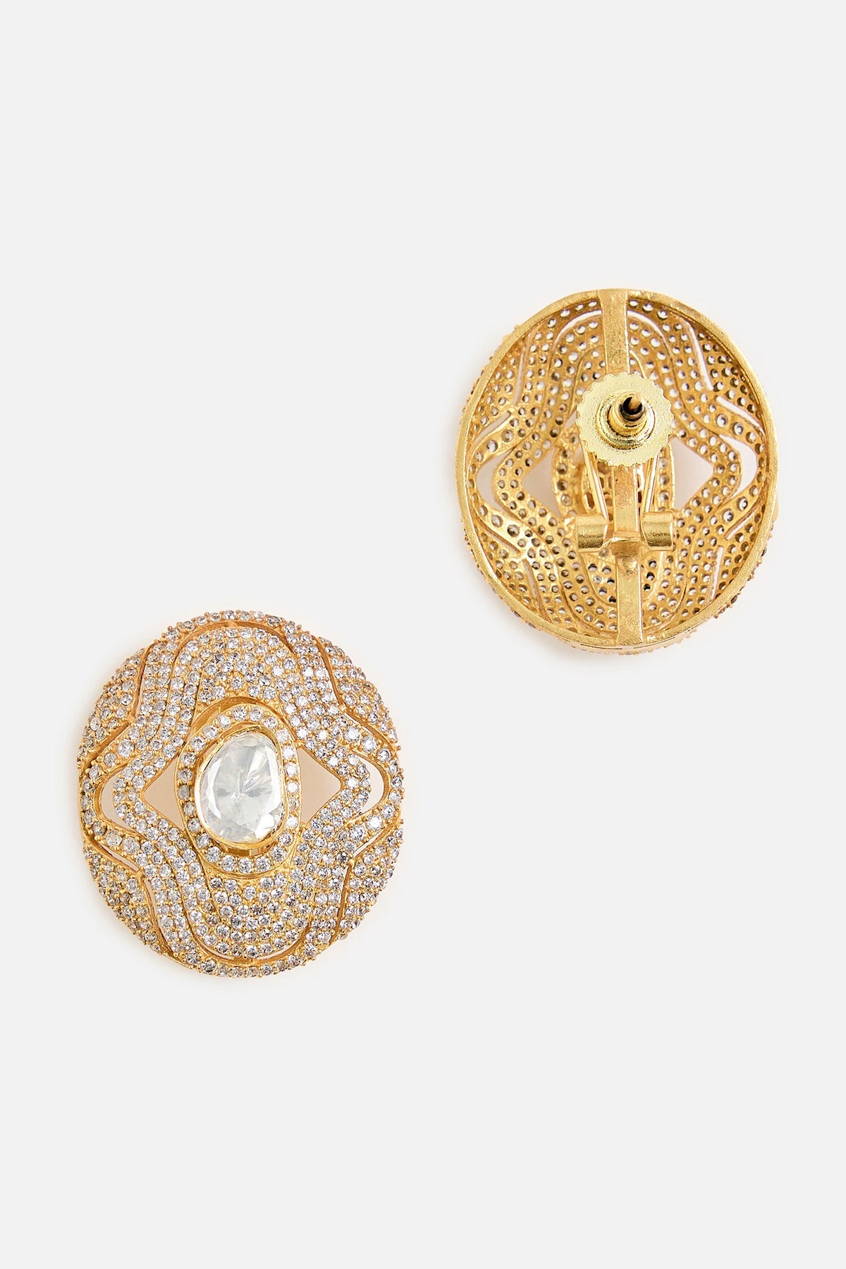 Floral Kundan Stud Earrings