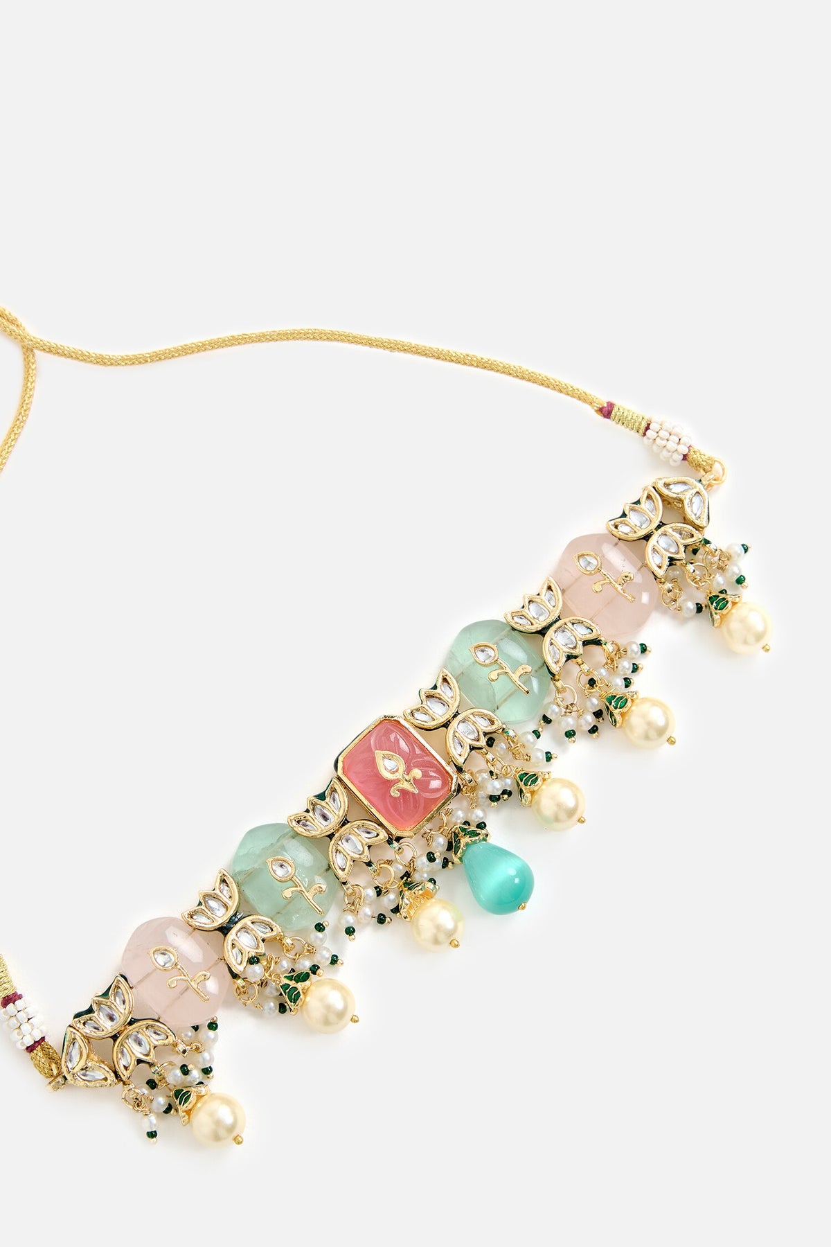 Multicolor Stone Embellished Choker Set