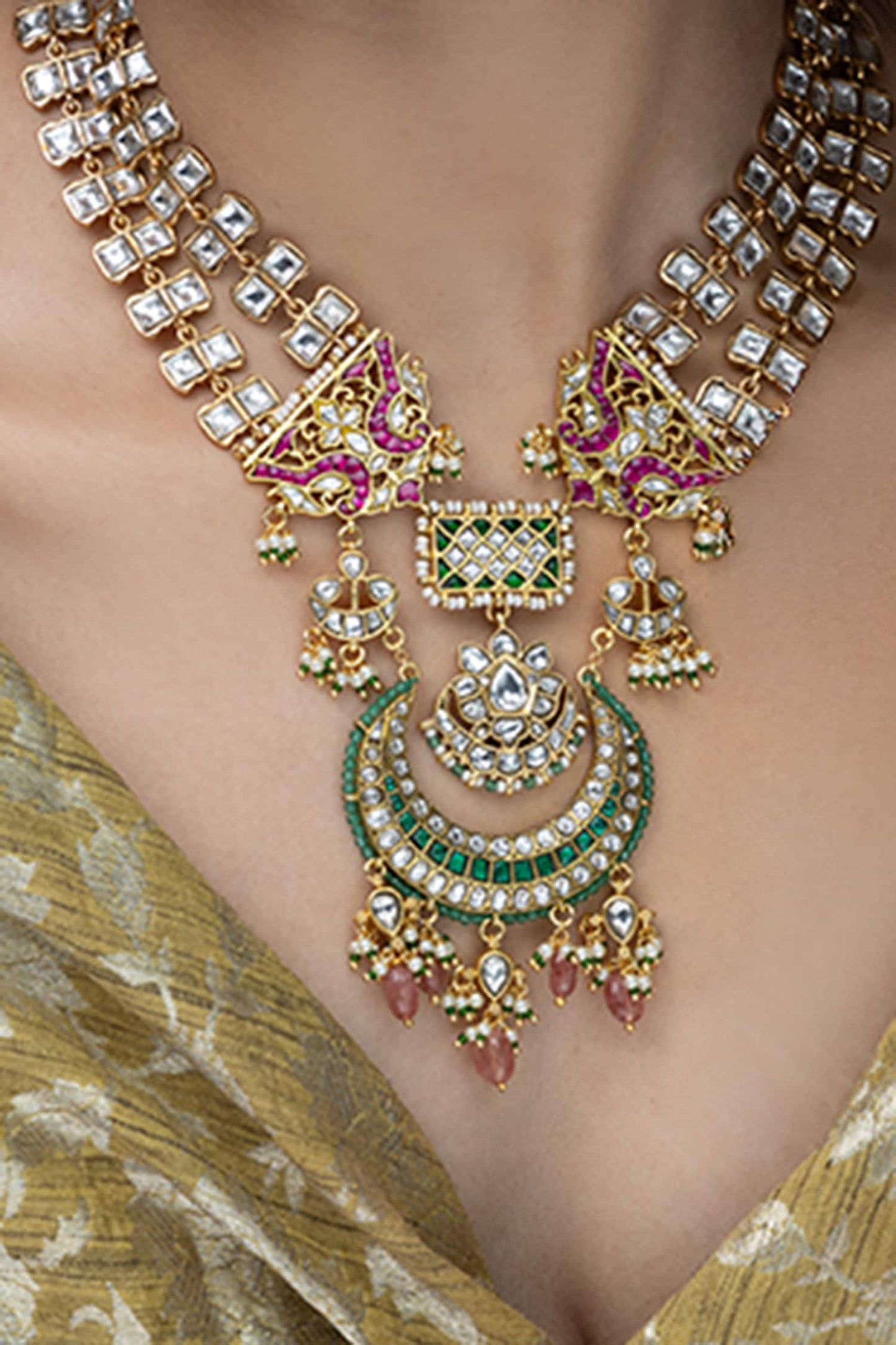Devika Crescent Shaped Pendant Necklace
