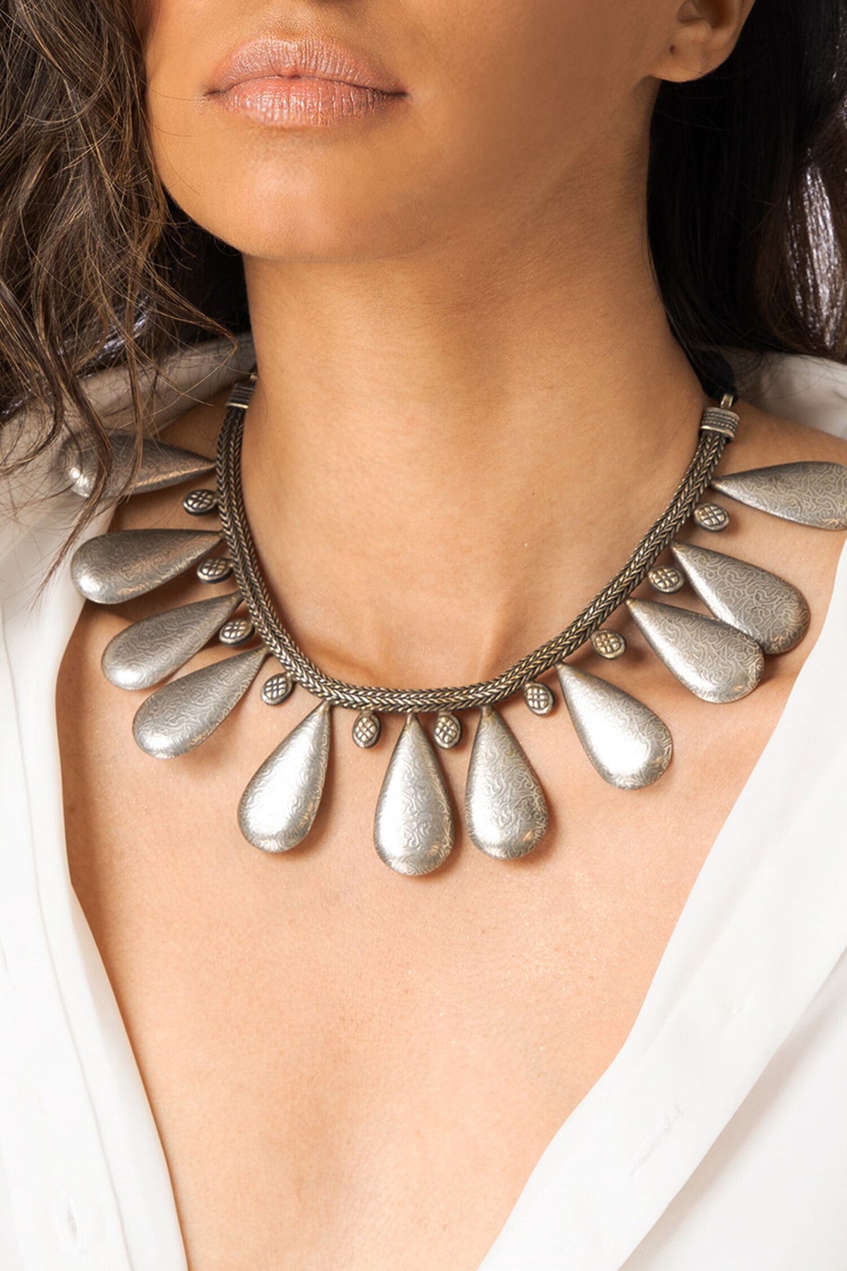 Bold Teardrop Statement Necklace