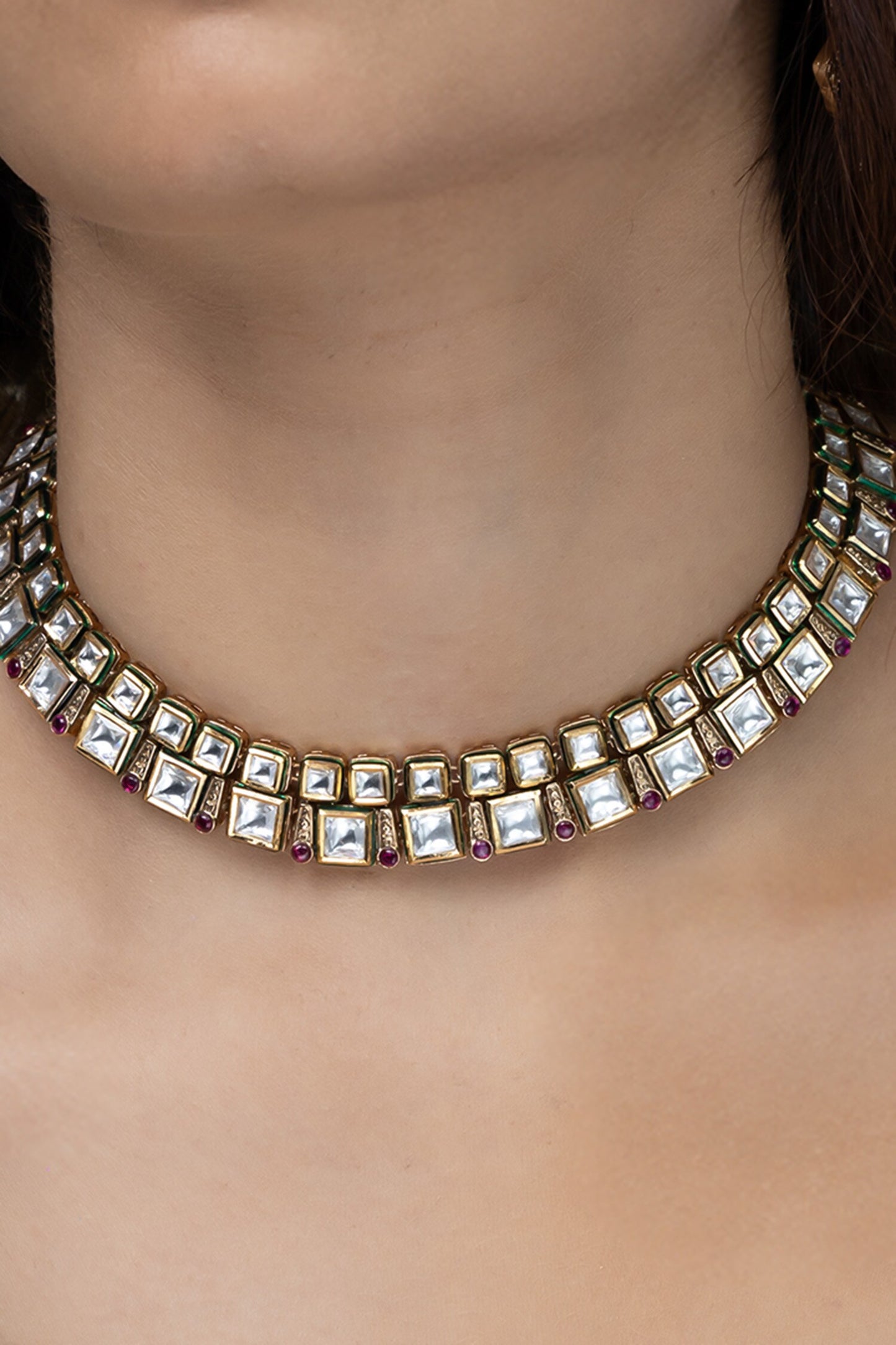 Emerald Rectangle Necklace Set
