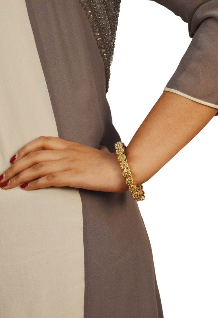 Pearl & Onyx Embellished Bangle