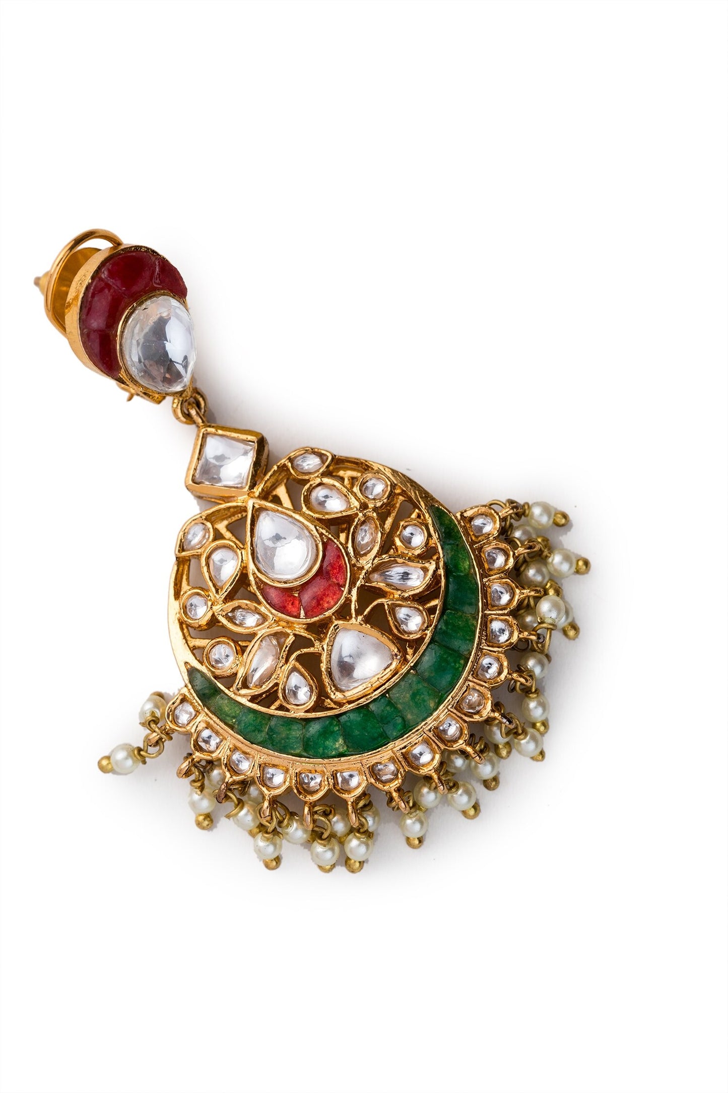 Pearl Drop Kundan Chandbalis