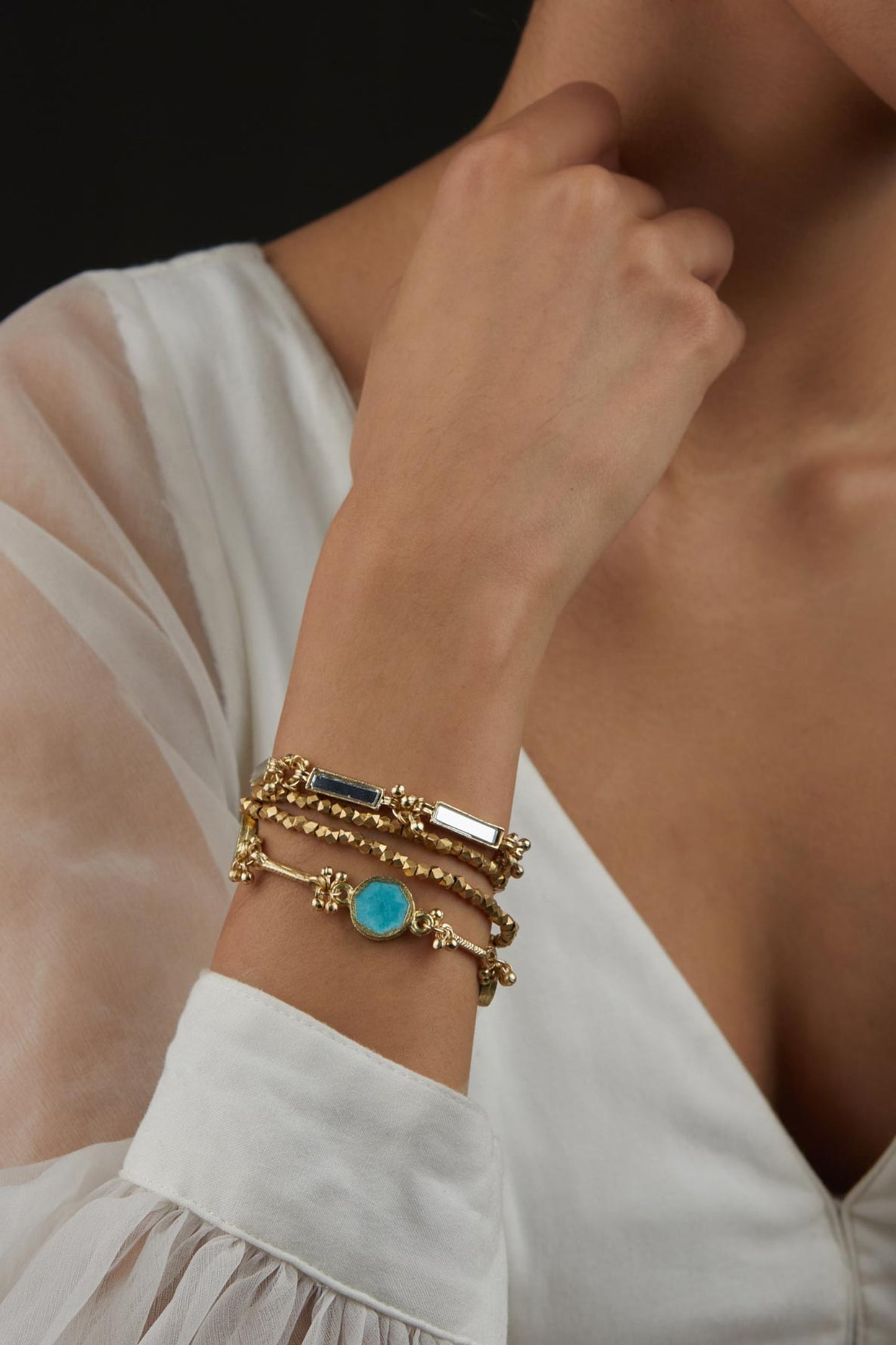 Multi Layer Mirror Enamel Bracelet