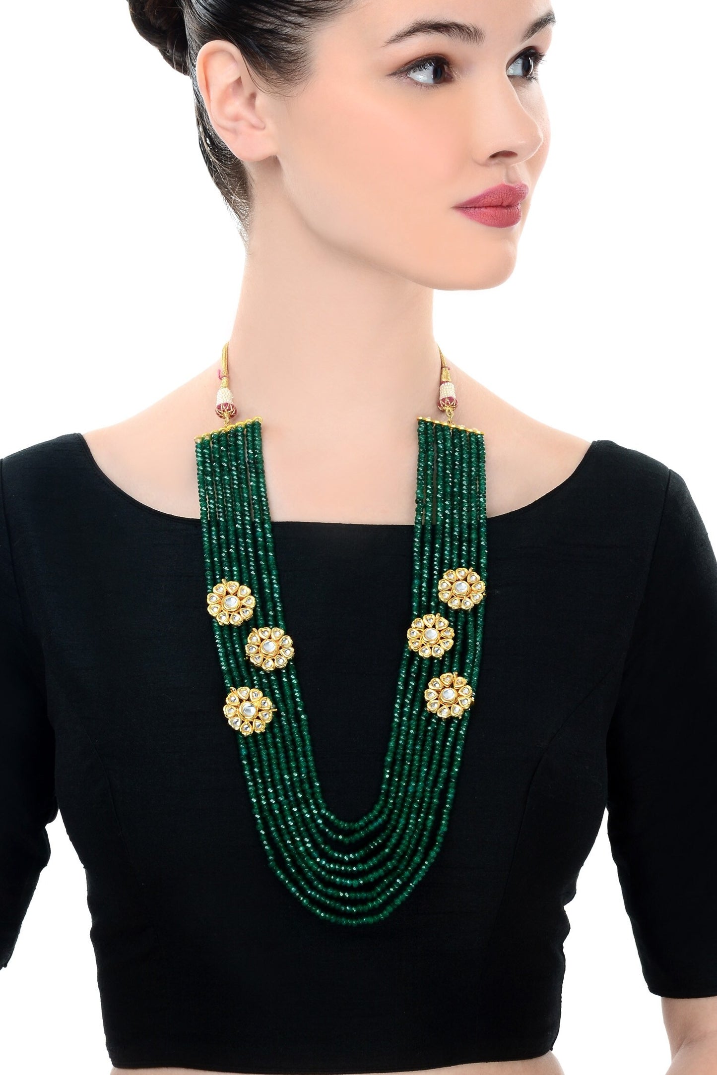 Floral Motif Beaded Necklace