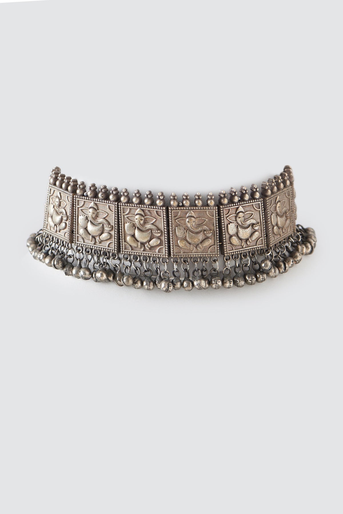 Oxidised Silver Finish Choker Necklace