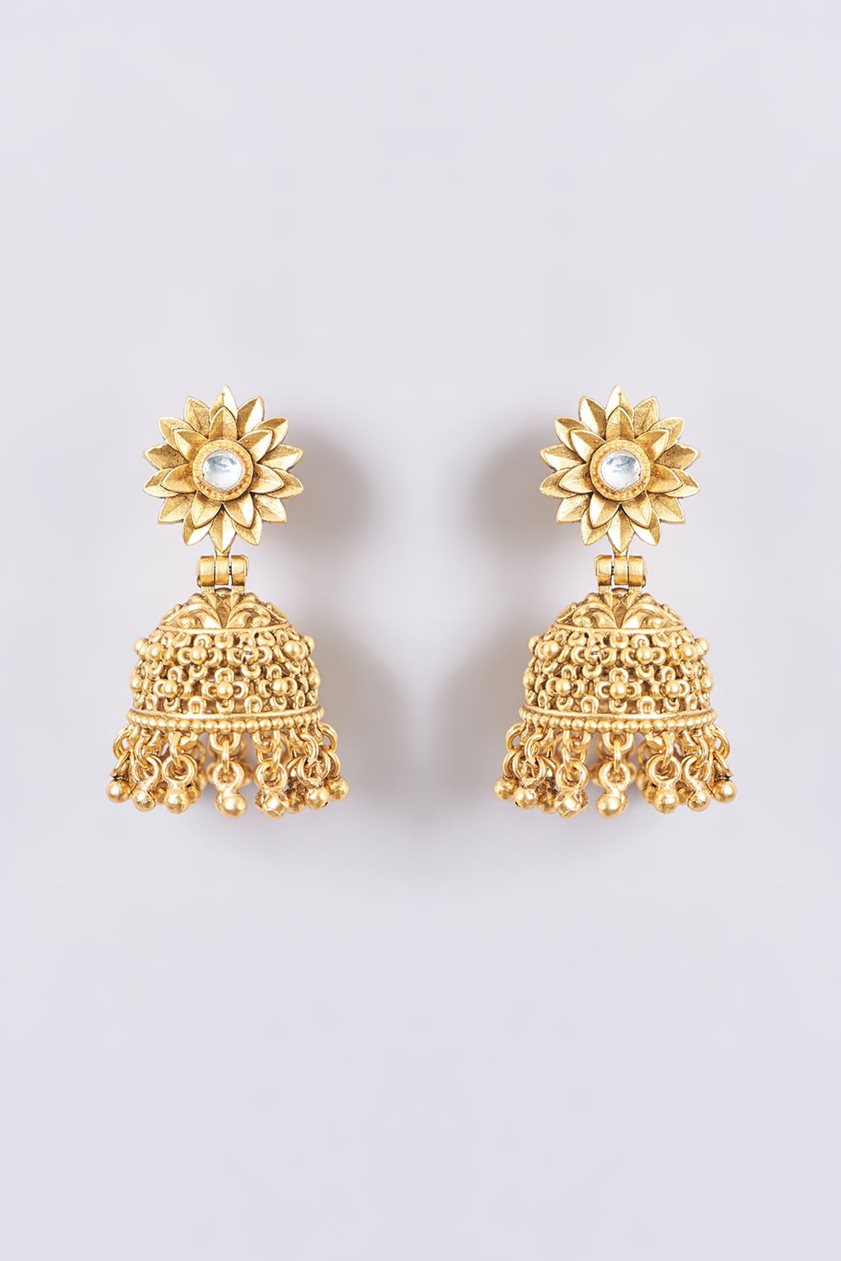 Gold Finish Kundan Polki & Gold Beaded Necklace Set