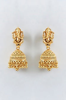 Gold Finish Ganesh Ji Motif Temple Choker Necklace Set