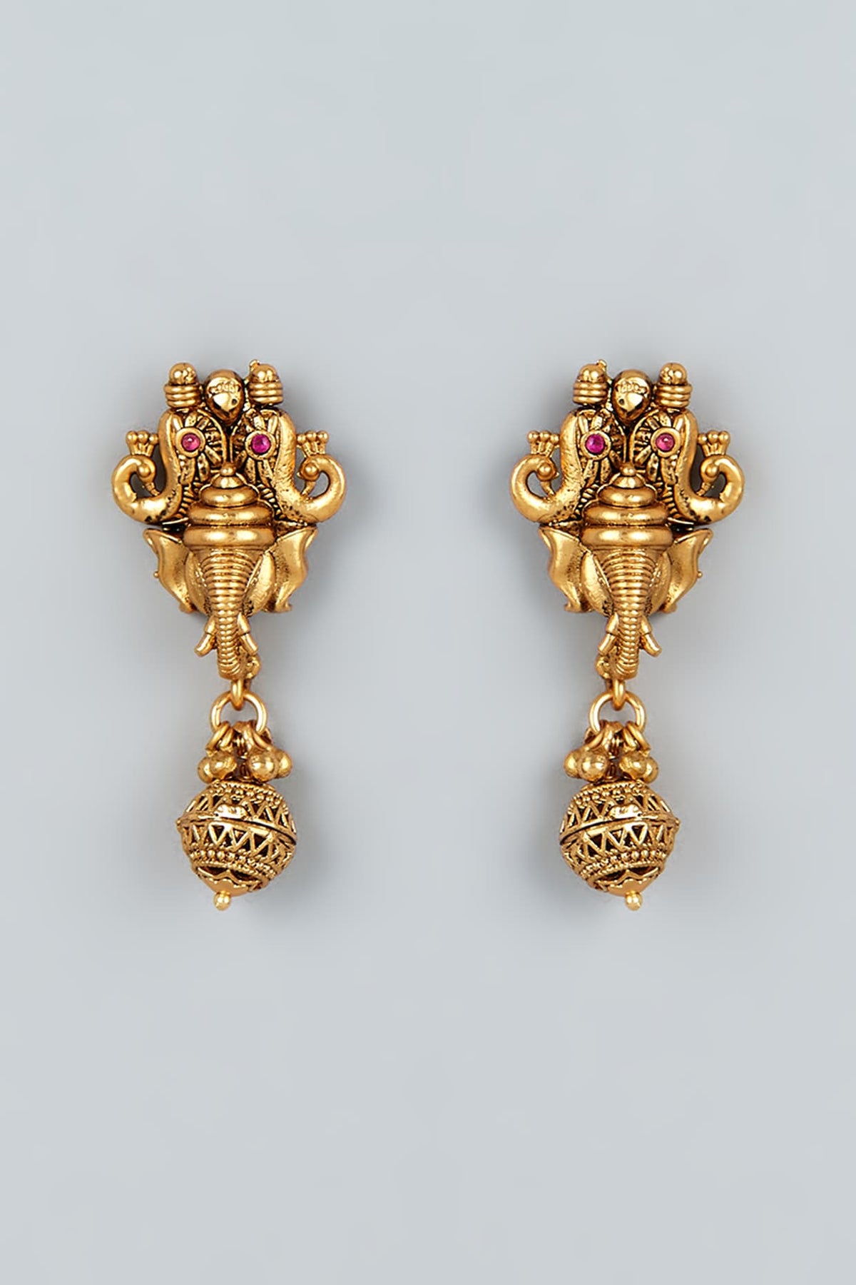 Gold Finish Beaded Ganesha Necklace Set