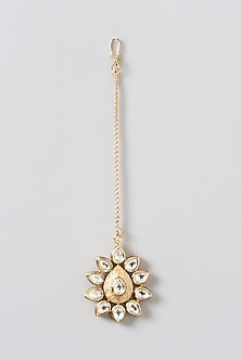 Gold Finish Kundan Polki Maang Tikka