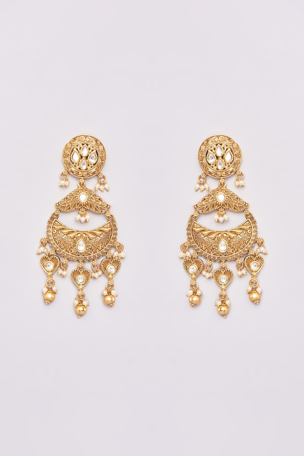 Gold Finish Kundan Polki Choker Necklace Set