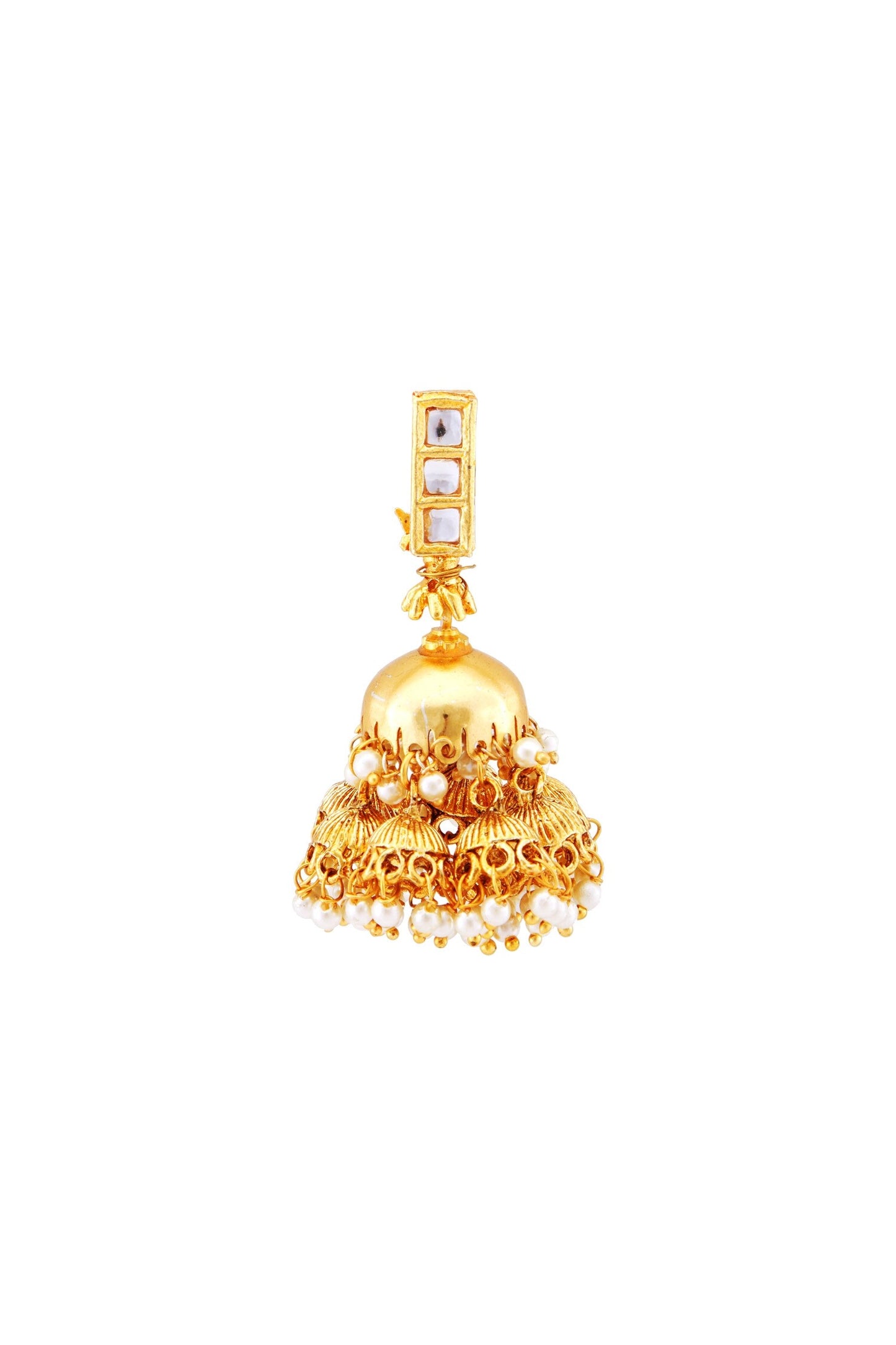 Gold pearl finished earrings