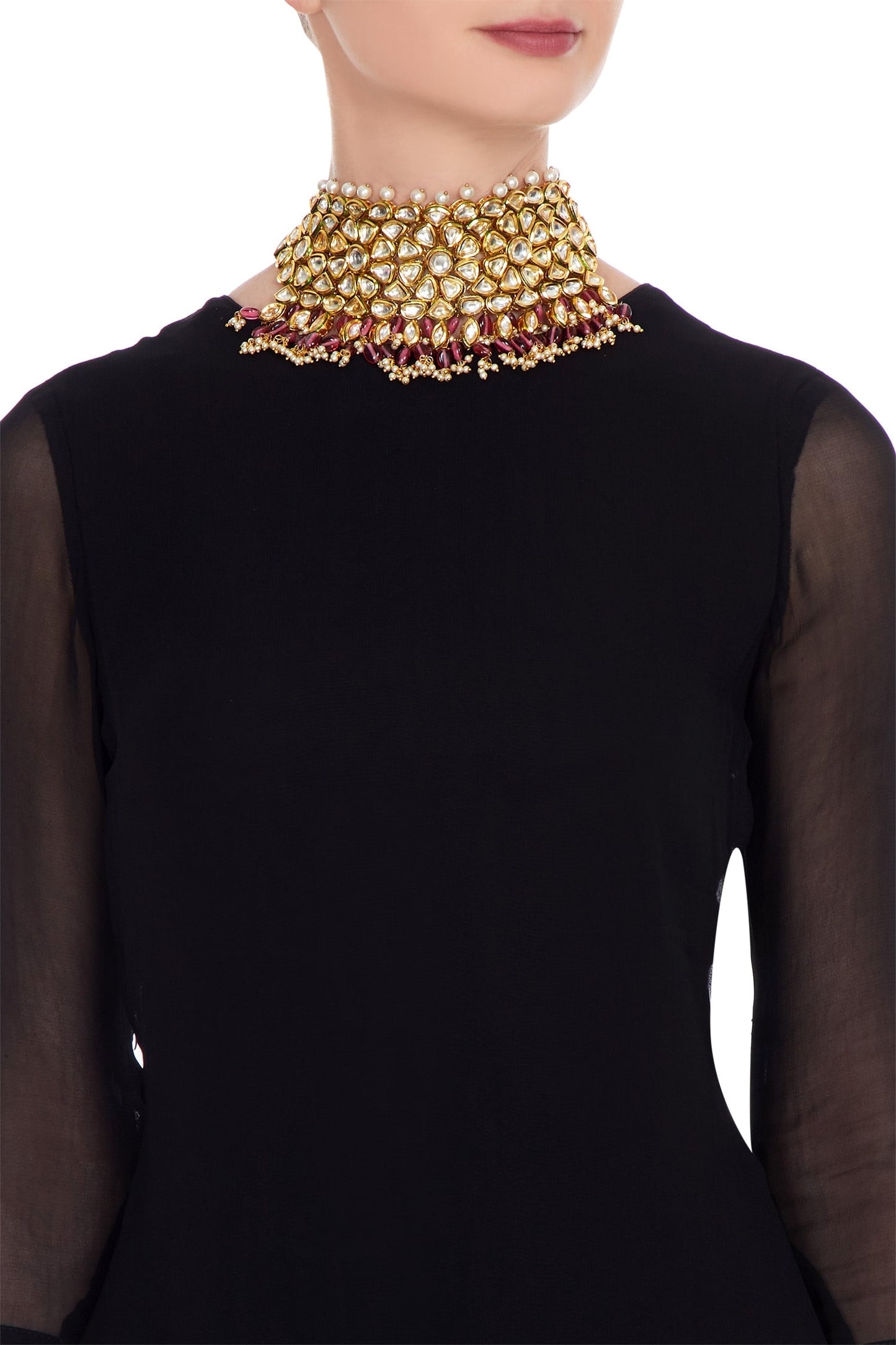 Beaded & Pearl Choker Necklace