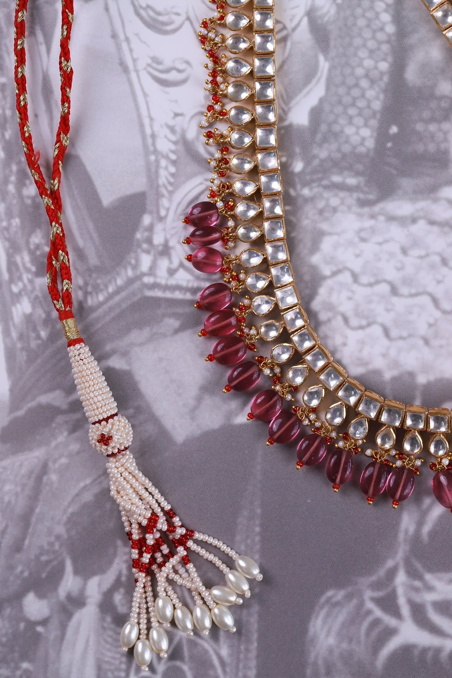 Gold Polki & Ruby Stone Choker