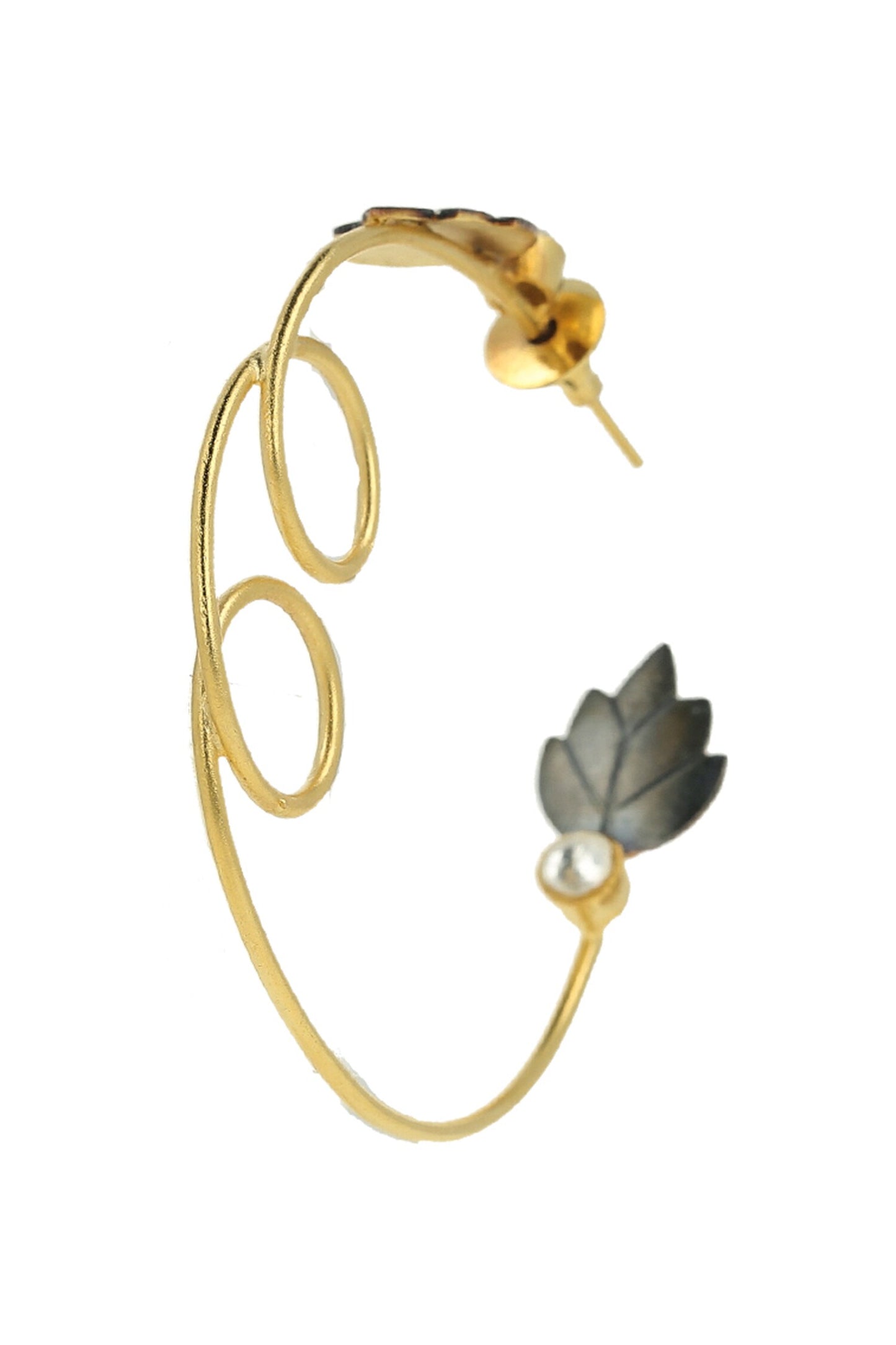 Pearl Embedded Hoop Earrings