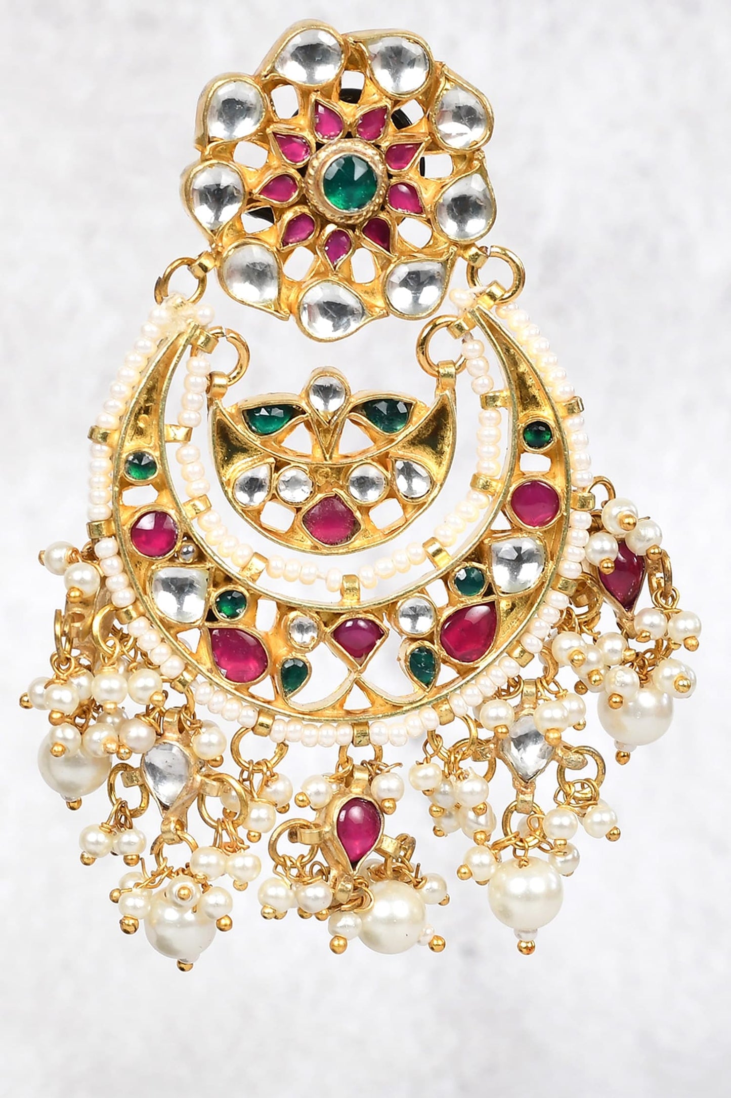 Kundan Floral Chandbalis