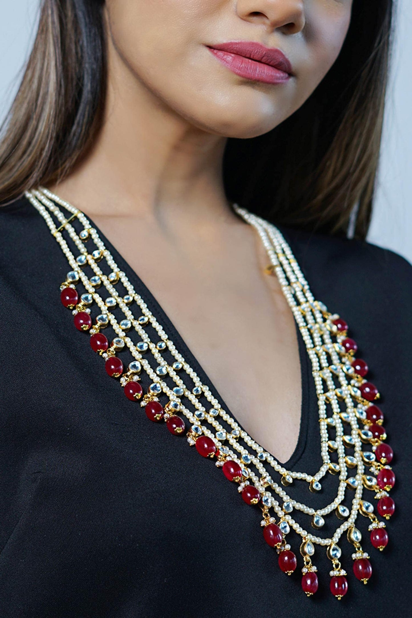 Kundan Layered Beaded Necklace