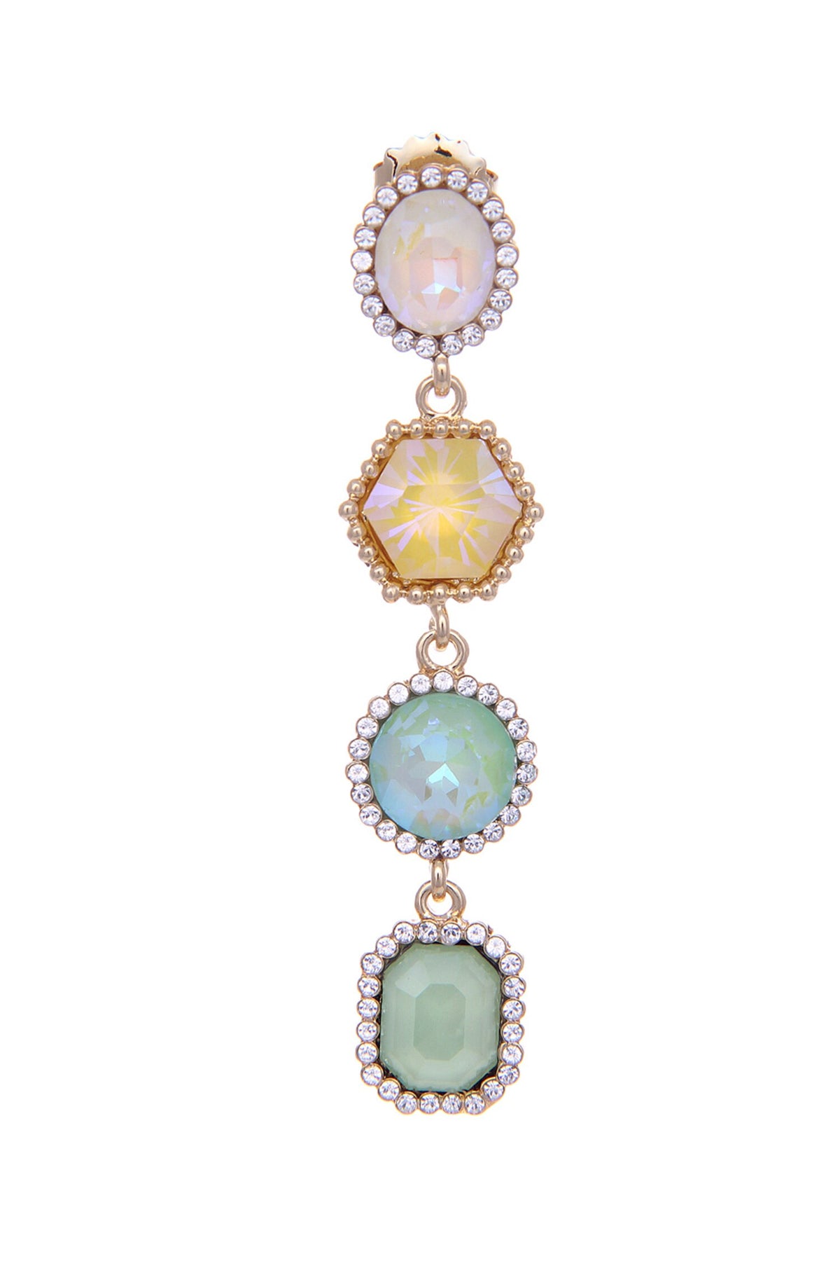 Geometric Crystal Embellished Earrings
