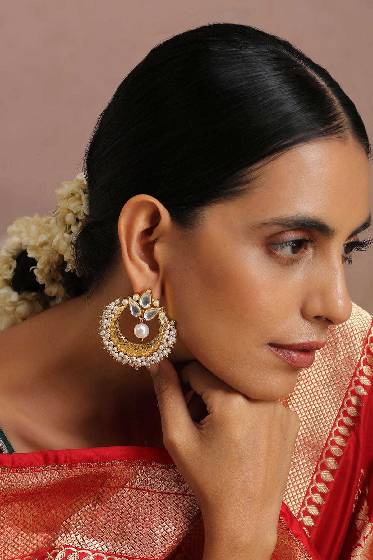 Polki Embellished Chandbalis