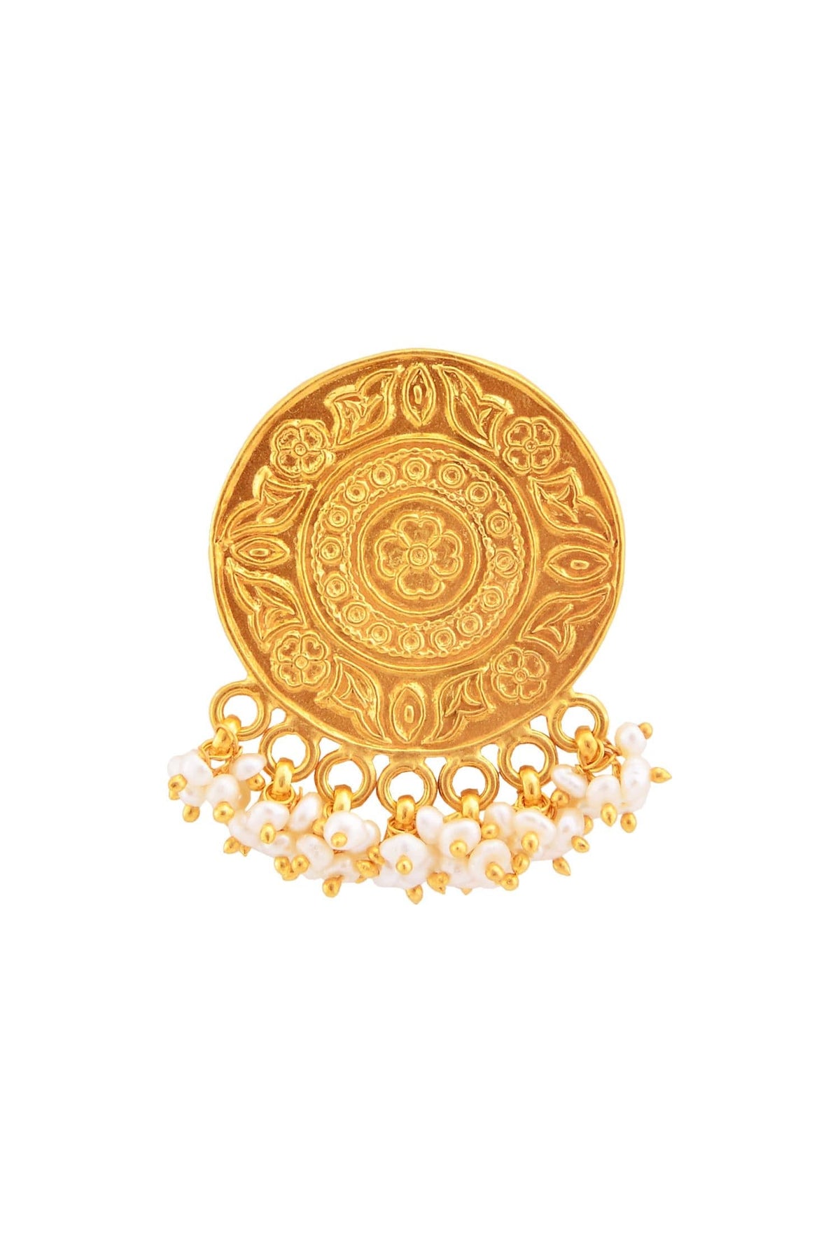 Gold plated earrings with pearls