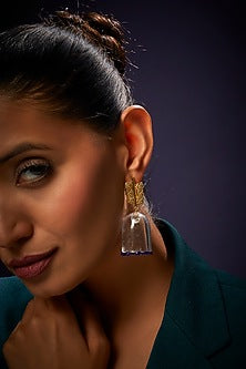 Gold Finish Dangler Earrings