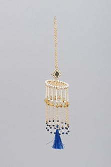 Gold Finish Kaleeras With Pearls & Ghungroo