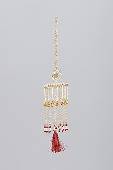 Gold Finish Kaleeras With Beads & Tassels