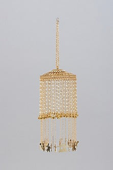 Gold Finish Kaleeras With Pearls