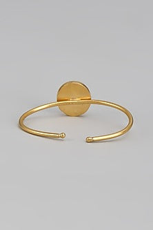 Gold Finish Kundan Polki Bracelet