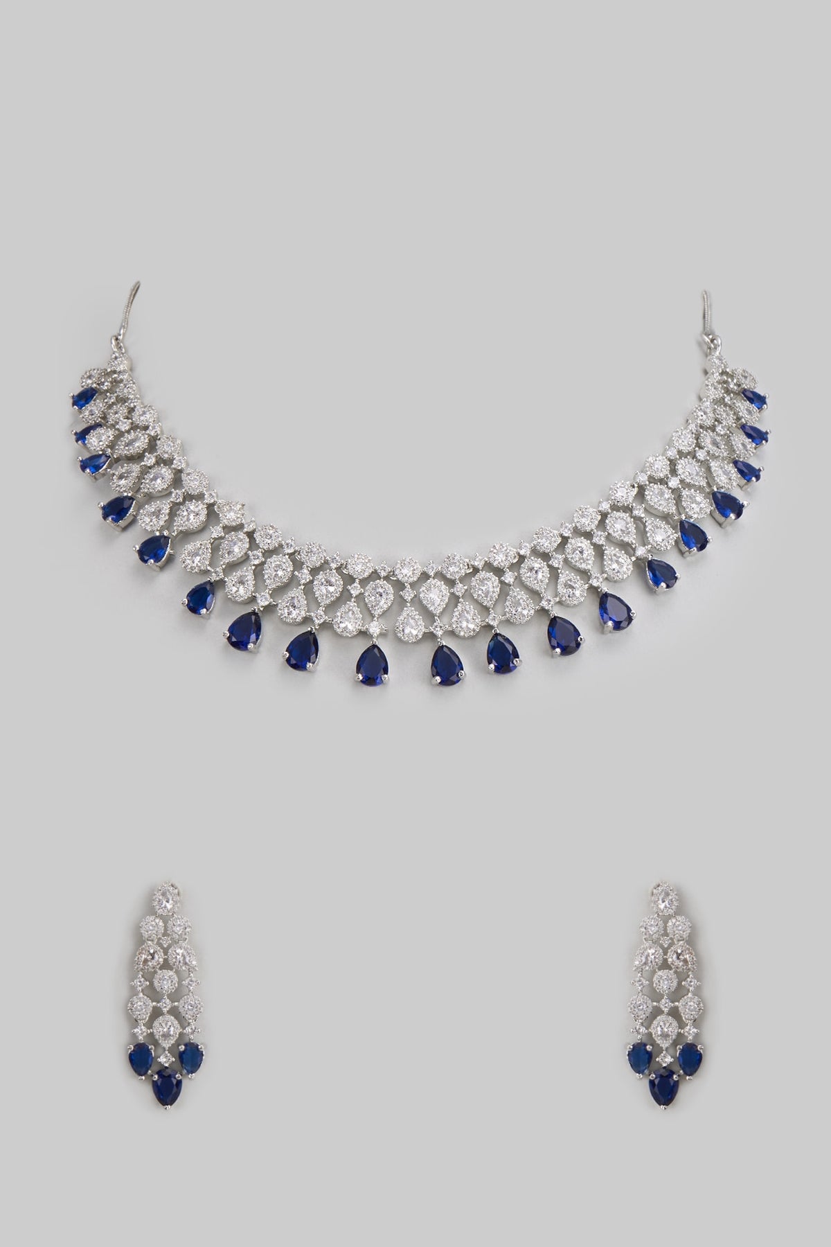 White Finish Zircon Necklace Set