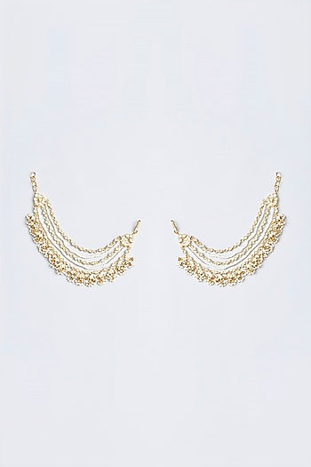 Gold Finish Kundan Polki Earchains