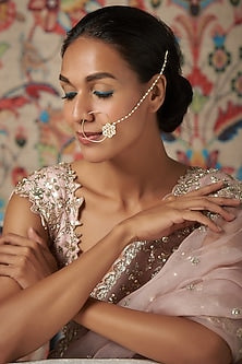 Gold Finish Kundan Polki Nath