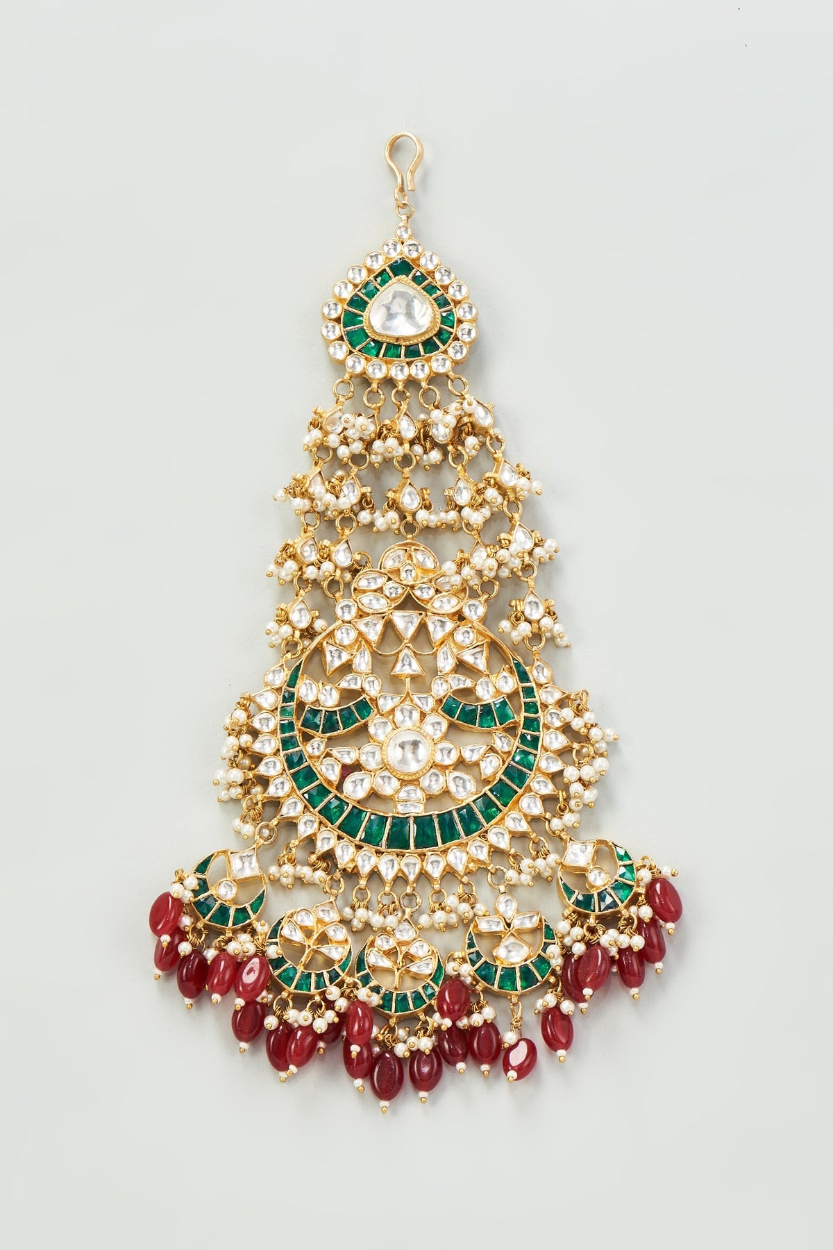 Gold Finish Multi-Colored Kundan Polki Passa