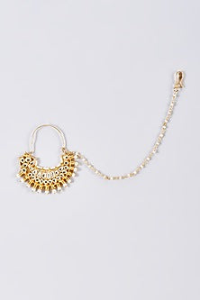 Gold Finish Kundan Polki Nath