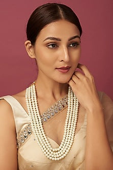 Gold Finish Pearls Mala