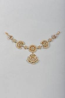 Gold Finish Kundan Polki Sheeshphool